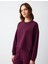 Sumak Rahat Kesim Bisiklet Yaka Uzun Kollu Örme Sweatshirt 3