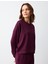 Sumak Rahat Kesim Bisiklet Yaka Uzun Kollu Örme Sweatshirt 4