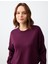 Sumak Rahat Kesim Bisiklet Yaka Uzun Kollu Örme Sweatshirt 5