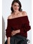 Oversize Fit Madonna Yaka Triko Kazak Bayan Kazak 4615216 1