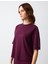 Sumak Bisiklet Yaka Düz Kesim Kısa Kollu Örme Sweatshirt 3