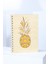 Ananas Desenli Ahşap Kapaklı A5 Kareli Defter 1
