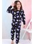 %100 Pamuk Kuromi Kız Çocuk Pijama Takımı - Siyah 1