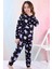 %100 Pamuk Kuromi Kız Çocuk Pijama Takımı - Siyah 2