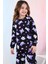 %100 Pamuk Kuromi Kız Çocuk Pijama Takımı - Siyah 4
