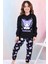 %100 Pamuk Kuromi Büyük Baskılı Kız Çocuk Pijama Takımı - Siyah 1
