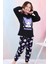 %100 Pamuk Kuromi Büyük Baskılı Kız Çocuk Pijama Takımı - Siyah 2