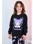 %100 Pamuk Kuromi Büyük Baskılı Kız Çocuk Pijama Takımı - Siyah 4