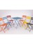 Bistro Serisi Katlanır Metal Masa Sandalye Seti: Pastel Mavi RAL5024 Kare: 61 x 61 cm 5
