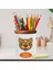 Etnik Desenli Kedi Ahşap Seramik Kalemlik - 2147492822 2