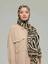 Moda Kaşmir Medine Ipeği Şal Zebra Desen Siyah Gold 1