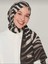 Modal Ipek Şal Zebra Desen Siyah Kahve 2