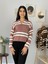 Kadın Polo Yaka Sakallı Triko Crop Kazak(Pembe) 3