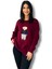 Kadın Teddy Bear Bisiklet Yaka Triko Kazak (Bordo) 1