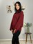 Kadın Bordo Pinterest Model Kol Yırtmaçlı Balıkçı Yaka Triko Kazak 5