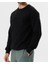 Erkek Siyah Şardonsuz 3 Iplik Casual Kalıp Erkek Sweatshirt 2