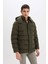 Regular Fit Kapüşonlu Fermuarlı Çıtçıt Kapamalı Cepli Şişme Mont E7286AX24WN 3