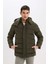 Regular Fit Kapüşonlu Fermuarlı Çıtçıt Kapamalı Cepli Şişme Mont E7286AX24WN 5
