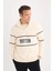 Relax Fit Dik Yaka Fermuarlı Baskılı Kalın Sweatshirt D4714AX24AU 1