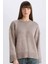 Oversize Geniş Kalıp Bisiklet Yaka Basic Düz Triko Kazak D0036Ax25Sp 1