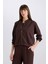 Relax Fit Hakim Yaka Basic Düz Fermuarlı Soft Touch Sweatshirt E5817AX25SP 3