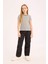Kız Çocuk Slim Fit Dar Kesim Bisiklet Yaka Çizgili Fitilli Kaşkorse Kısa Kollu Tişört B6692A825SM 2