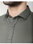 Slim Fit Çizgili Gri Erkek Gömlek 4