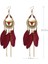 Retro Uzun Püskül Küpe Moda Tüy Tarzı Etnik Boho Büyük Dangle Küpe Düğün Küpe Aksesuarları Süsler Kırmızı (Yurt Dışından) 4