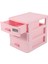 4x Plastik Çekmece Tasarlanmış 3 Bölmeli Takı Saklama Kutusu Pembe (Yurt Dışından) 5
