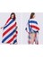 Gizli Kollu Kırmızı Beyaz Mavi Şerit Kuaförlük Pelerin Salon Lüks Müşteri Kıyafeti Kumaş Su Geçirmez Önlük Ücretsiz Styling (Yurt Dışından) 4