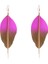 Moda Takı Floresan Çift Renk Egzotik Dangle Eardrop Küpe Uzun Metal Püskül Tüy Küpe Kadın Aksesuarları Süsler Gül Kırmızı (Yurt Dışından) 1