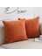 Yanmış Turuncu Yastık Kapakları 18X18 Inç 4'lü Set Modern Çiftlik Evi Rustik Dekoratif Kırlent Örtüsü Kare Yastık Kılıfı (Yurt Dışından) 4