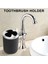 4 Adet Plastik Banyo Aksesuar Seti, Diş Fırçası Tutuculu Banyo Tuvalet Fırçası Aksesuarları Seti, Diş Fırçası Bardağı (Siyah) (Yurt Dışından) 5