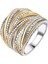 Geometrik Yüzük Iç Içe Geçit Bildirimi Yüzük Moda Tıknaz Band Yüzükler Kadın Erkek 16MM Geniş Aşk Takı Yüzükler Iki Tonlu 6 (Yurt Dışından) 1