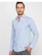 Slim Fit Düz Mavi Erkek Gömlek 2