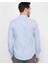 Slim Fit Düz Mavi Erkek Gömlek 3
