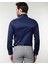 Slim Fit Düz Lacivert Erkek Gömlek 3