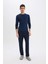 Slim Fit Dar Kesim Bisiklet Yaka Uzun Kollu Üst Z2771AZ25SP 2