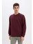 Oversize Geniş Kalıp Bisiklet Yaka Kalın Basic Düz Sweatshirt T5139AZ24AU 3