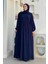 Şallı Kruvaze Namaz Elbisesi 6027 Lacivert 1