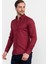 Slim Fit Düz bordo Erkek Gömlek 1