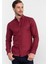 Slim Fit Düz bordo Erkek Gömlek 2