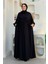 Şallı Kruvaze Namaz Elbisesi 6027 Siyah 1