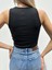 Kadın Siyah Fitilli Halter Yaka Crop Top 2