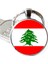 Lübnan Lebanon Bayrağı Anahtarlık Bayrak Büyüteç Camlı Metal Halka Ülke Anahtarlığı 1