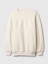 Kadın Kırık Beyaz Gap Logo Oversize Sherpa Heart Sweatshirt 2