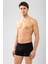 Erkek Modal Likralı Düz Boxer 1113 Siyah 2