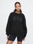 Kadın Siyah Gap Logo Oversize Sherpa Heart Sweatshirt 1