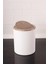 Mermer Desenli Sallanır Kapak Yuvarlak Banyo Çöp Kovası 6 Lt Beyaz 1