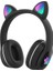L400 Kedi Kulak Şekli Solunum Işığı Bluetooth Kulaklık Kablosuz Kulaklık-Siyah (Yurt Dışından) 1